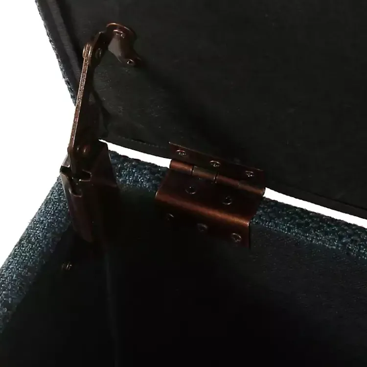 Kirklands Home Benches & Ottomans|Navy Tufted Upholstered Storage Ottoman Blue