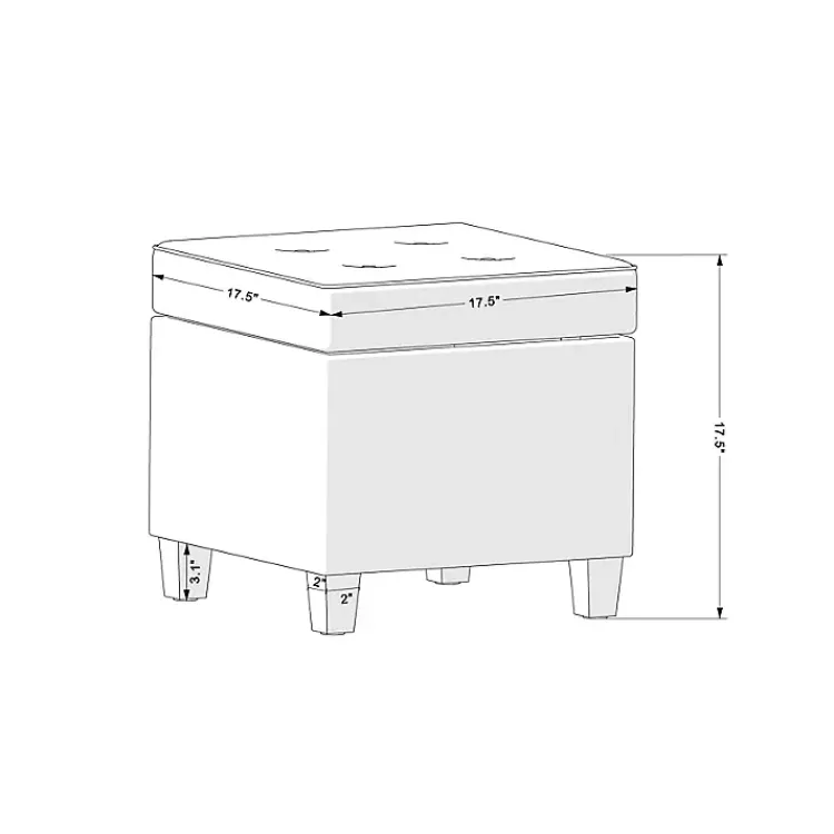 Kirklands Home Benches & Ottomans|Navy Tufted Upholstered Storage Ottoman Blue