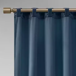 Kirklands Home Curtains & Drapes|Navy Velvet Greta Curtain Panel Set, 84 in. Blue