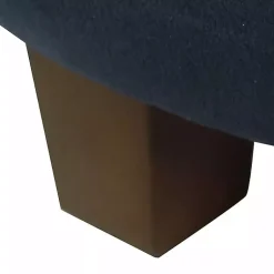 Kirklands Home Benches & Ottomans|Navy Velvet Upholstered Round Storage Ottoman Blue