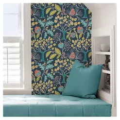 Kirklands Home Wall Murals & Wallpaper|Navy Vintage Flora Peel & Stick Wallpaper