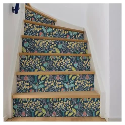 Kirklands Home Wall Murals & Wallpaper|Navy Vintage Flora Peel & Stick Wallpaper