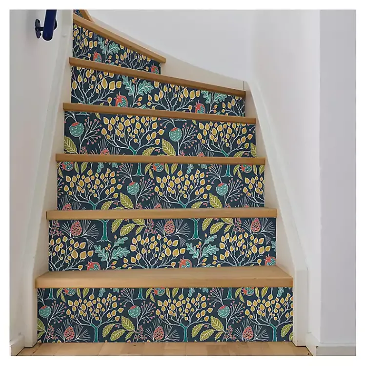 Kirklands Home Wall Murals & Wallpaper|Navy Vintage Flora Peel & Stick Wallpaper