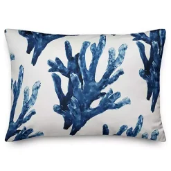 Hot Navy Watercolor Coral Pillow Pillows