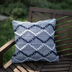 Kirklands Home Outdoor Cushions & Pillows|Navy Waves Outdoor Pillow