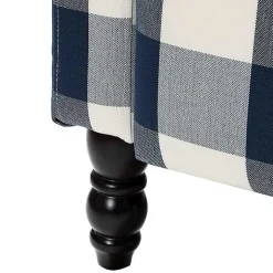 Kirklands Home Accent Chairs|Navy Windowpane Plaid Recliner