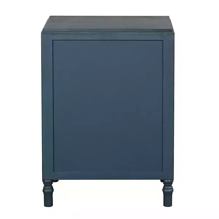 Kirklands Home Nightstands|Navy Wood 3-Drawer Layla Nightstand Blue