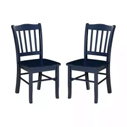 Kirklands Home Dining Chairs|Navy Wood Shaker Dining Chairs, Set of 2 Blue