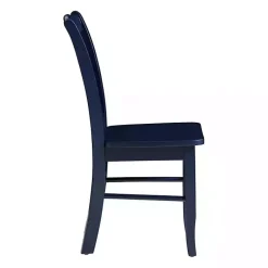 Kirklands Home Dining Chairs|Navy Wood Shaker Dining Chairs, Set of 2 Blue
