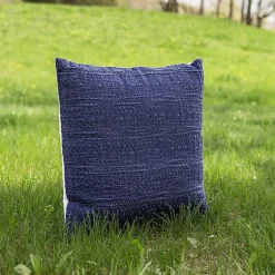 Online Navy Woven Geo Stripe Indoor/Outdoor Pillow Pillows