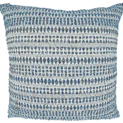 Navy Woven Lines Cotton Pillow, 22 in. Pillows