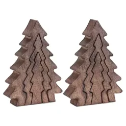 Outlet Nesting Pine Tree Figurines, Set of 3 Christmas Decorations