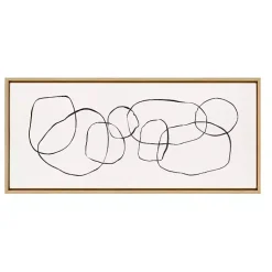 Kirklands Home Canvas Art|Neutral Abstract Circles Framed Canvas Art Print