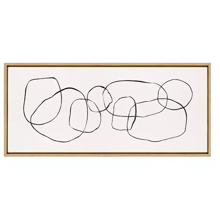 Kirklands Home Canvas Art|Neutral Abstract Circles Framed Canvas Art Print