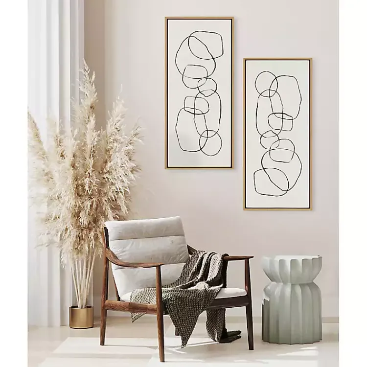 Kirklands Home Canvas Art|Neutral Abstract Circles Framed Canvas Art Print