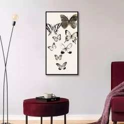 Kirklands Home Framed Art|Neutral Butterflies Framed Canvas Art Print