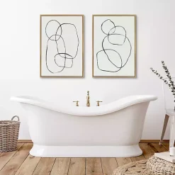 Kirklands Home Canvas Art|Neutral Circles Framed Canvas Art Prints, Set of 2