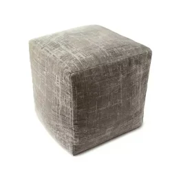 Sale Neutral Distressed Geo Ultra-Soft Pouf Poufs & Floor Cushions