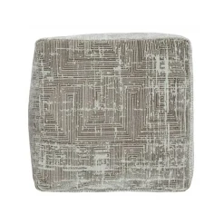 Sale Neutral Distressed Geo Ultra-Soft Pouf Poufs & Floor Cushions