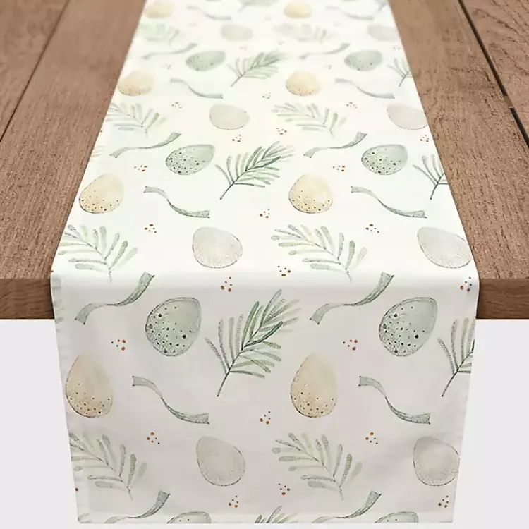 Hot Neutral Eggs and Ribbon Table Runner, 72 in. Easter Decorations