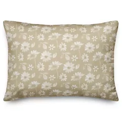 Kirklands Home Outdoor Cushions & Pillows|Neutral Floral Outdoor Throw Pillow