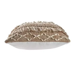 Clearance Neutral Geometric Fringe Accent Pillow Pillows