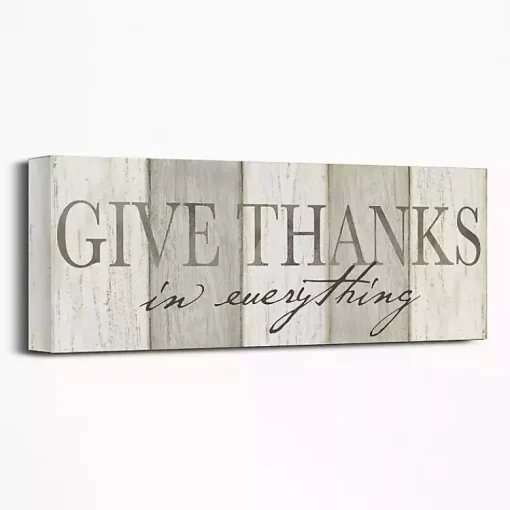 Sale Neutral Give Thanks Canvas Art Print Fall