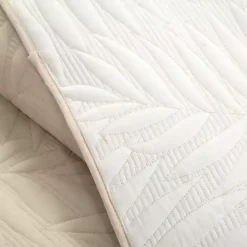 Kirklands Home Quilts|Neutral Leaf Reversible 3-pc. Cali King Quilt Set
