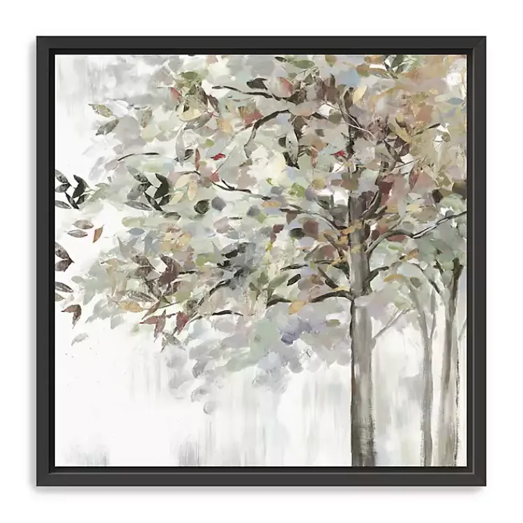 Kirklands Home Canvas Art|Neutral Leaves Framed Canvas Art Print, 30x30 in. Gray
