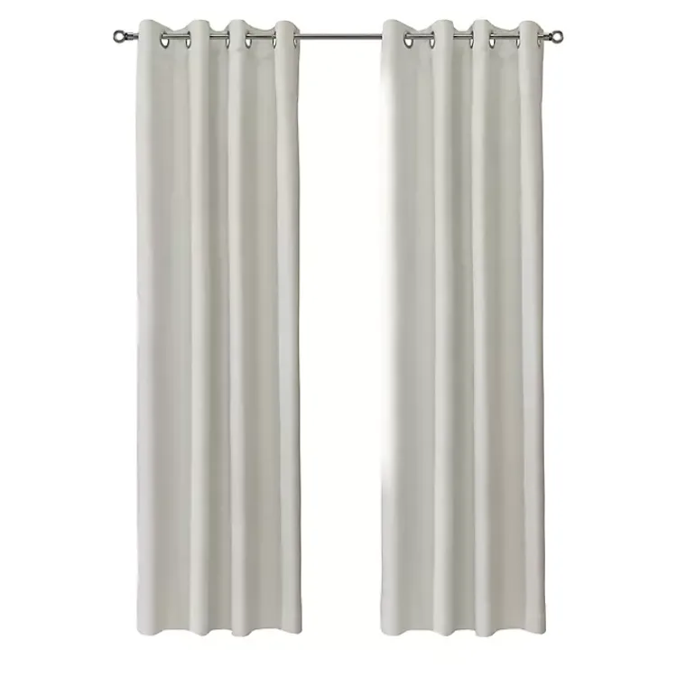 Kirklands Home Curtains & Drapes|Neutral Light Filtering Curtain Panel, 84 in. Ivory