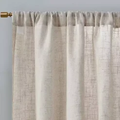 Kirklands Home Curtains & Drapes|Neutral Linen Blend Curtain Panel Set, 84 in Tan