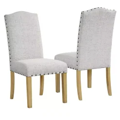 Kirklands Home Dining Chairs|Neutral Nailhead Parsons Dining Chairs, Set of 2 Multi