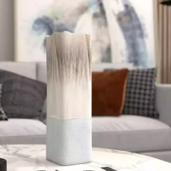 Clearance Neutral Ombre Ceramic Vase, 16 in. Vases