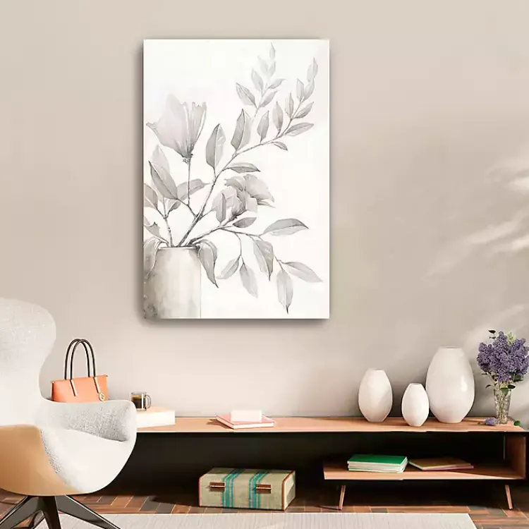 Kirklands Home Canvas Art|Neutral Potted Plant Canvas Art Print