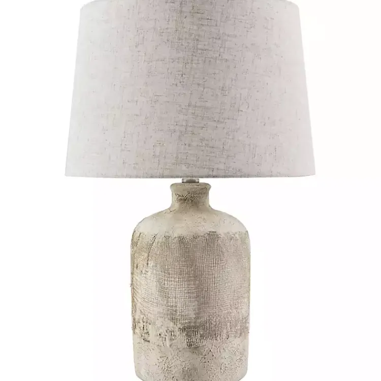 Kirklands Home Table Lamps|Neutral Textured Ceramic Rivera Table Lamp Tan