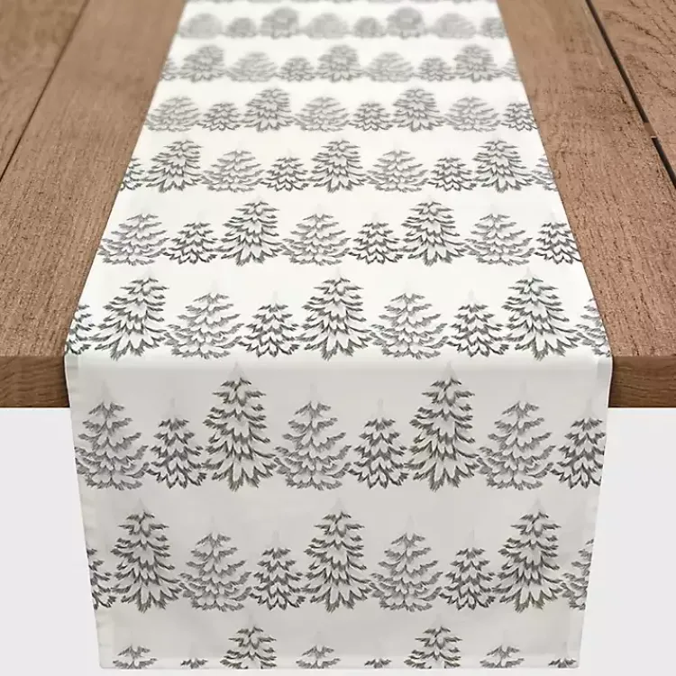 Outlet Neutral Tree Patterned Table Runner, 72 in. Christmas Dining & Entertaining