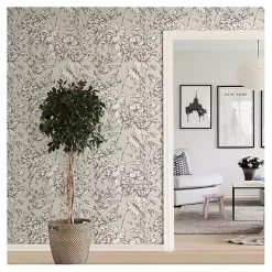Kirklands Home Wall Murals & Wallpaper|Neutral Tropic Floral Peel & Stick Wallpaper