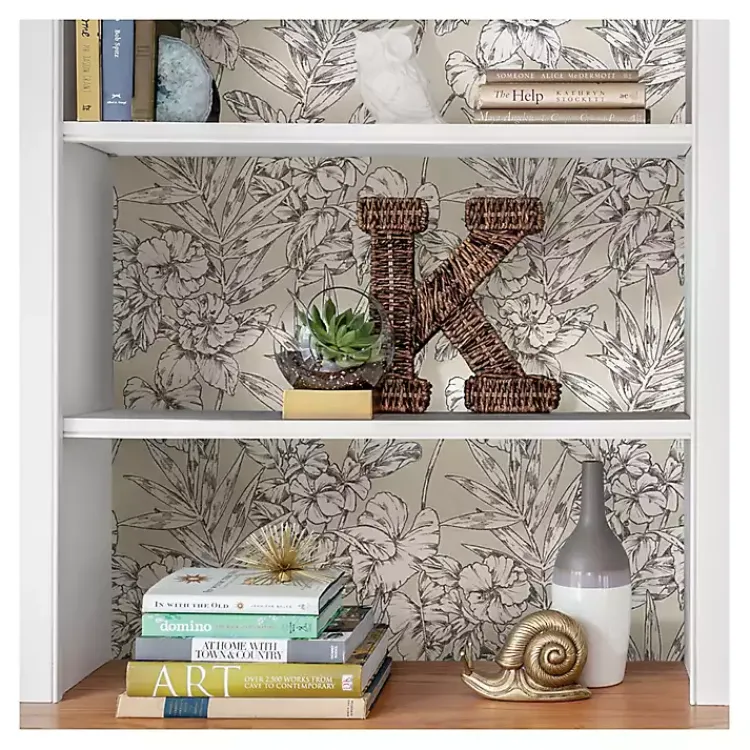 Kirklands Home Wall Murals & Wallpaper|Neutral Tropic Floral Peel & Stick Wallpaper