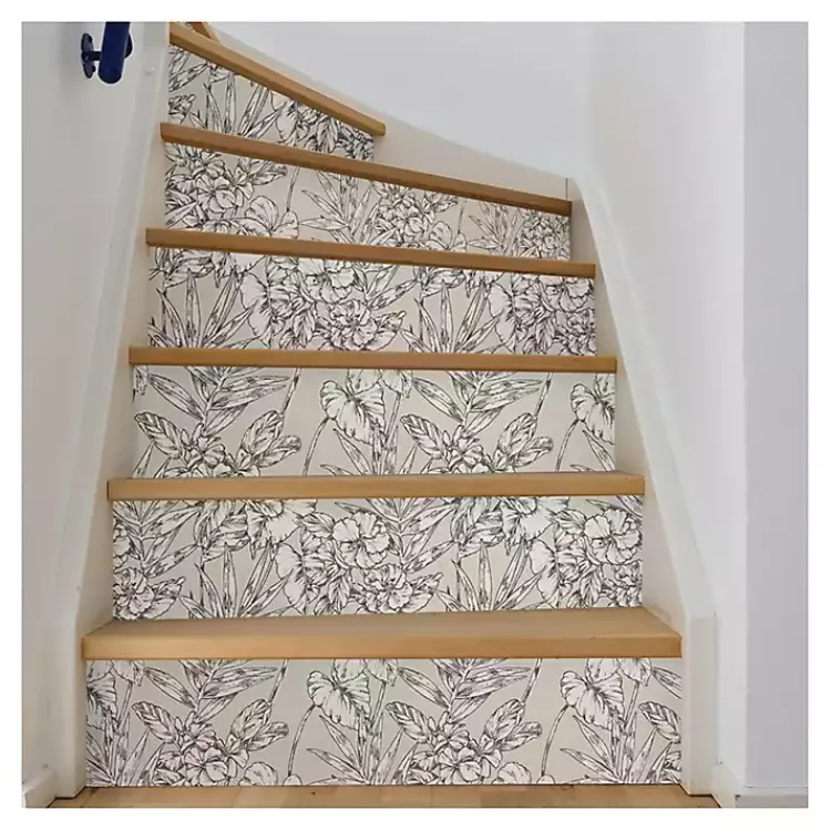 Kirklands Home Wall Murals & Wallpaper|Neutral Tropic Floral Peel & Stick Wallpaper