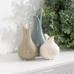 Discount Neutral Tulip Bulb Vases, Set of 3 Vases