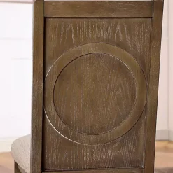 Kirklands Home Dining Chairs|Neutral Upholstered Oak Dining Chairs, Set of 2 Tan