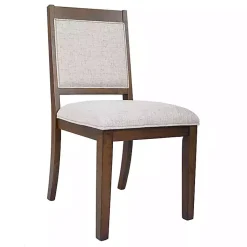 Kirklands Home Dining Chairs|Neutral Upholstered Wood Frame Chairs, Set of 2 Multi