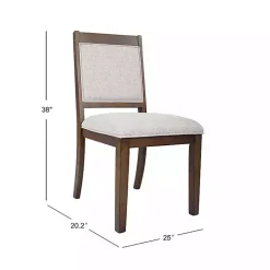 Kirklands Home Dining Chairs|Neutral Upholstered Wood Frame Chairs, Set of 2 Multi