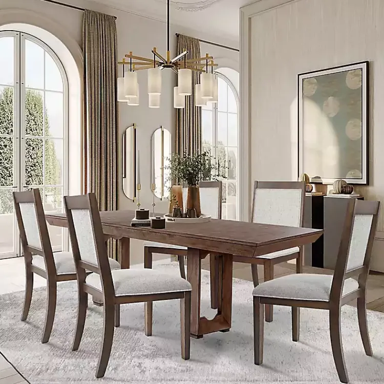 Kirklands Home Dining Chairs|Neutral Upholstered Wood Frame Chairs, Set of 2 Multi