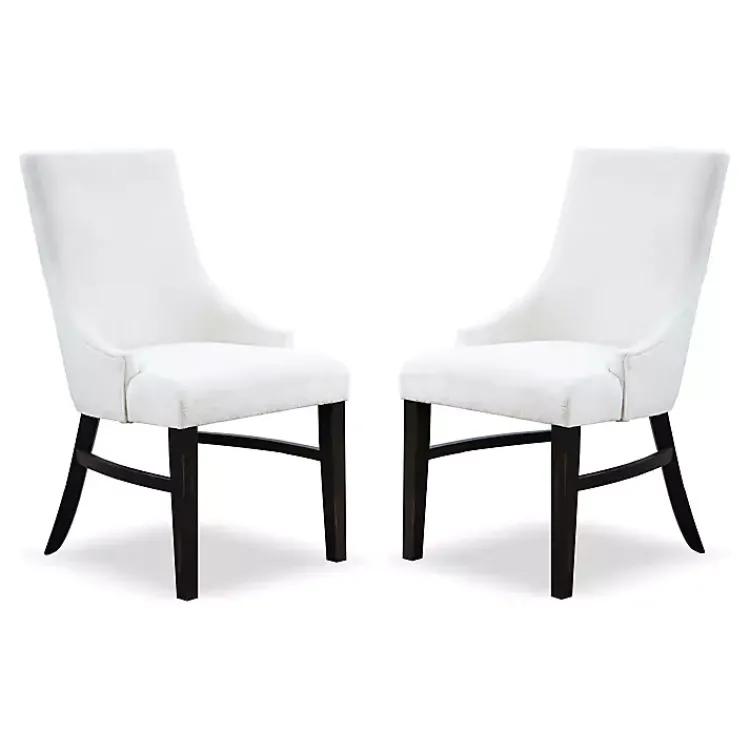 Kirklands Home Dining Chairs|Neutral Wingback Dining Chairs, Set of 2 Ivory