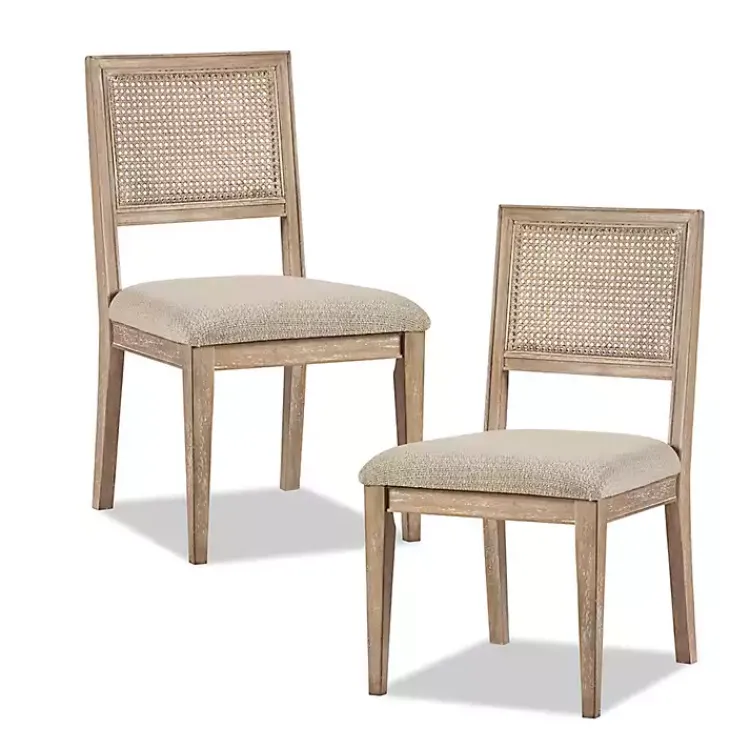 Kirklands Home Dining Chairs|Neutral Woven Back Dining Chairs, Set of 2 Tan