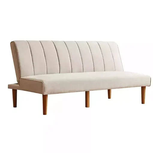 Kirklands Home Sofas & Loveseats|Neutral Woven Channel Convertible Sofa Tan