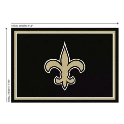 Kirklands Home Area Rugs|New Orleans Saints Area Rug, 4x6 Black