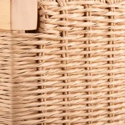 Kirklands Home Bar Stools & Counter Height Stools|Newport Natural Wood and Rattan Counter Stool Brown