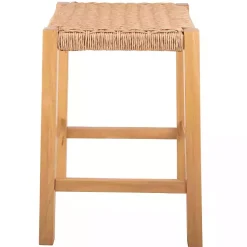 Kirklands Home Bar Stools & Counter Height Stools|Newport Natural Wood and Rattan Counter Stool Brown